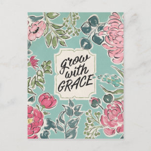 Cartão Postal Live in Bloom   Cresça com a Grace