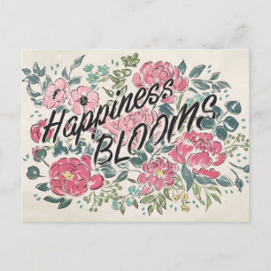 Cartão Postal Live in Bloom   Felicidade