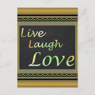 Cartão Postal Live Laugh Love