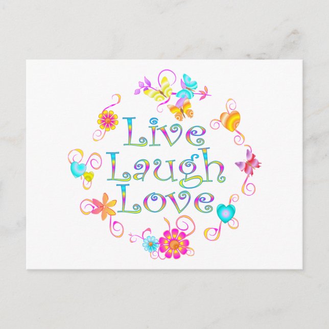 Cartão Postal Live Laugh Love (Frente)