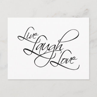 Cartão Postal Live Laugh Love Personalizar Produto