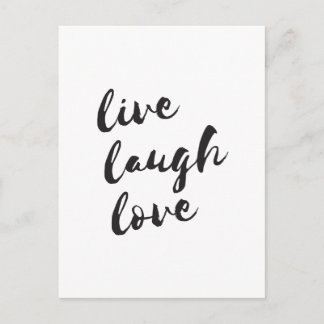 Cartão Postal Live, Laugh, Love Postcard