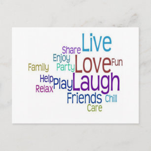 Cartão Postal Live Love Laugh