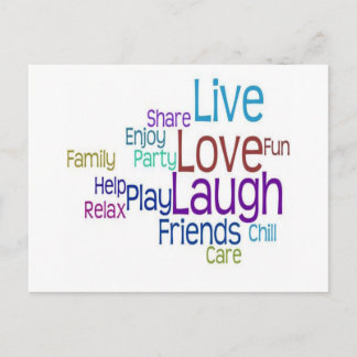 Cartão Postal Live Love Laugh