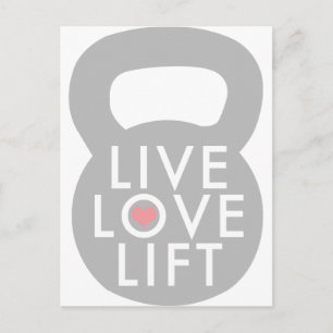 Cartão Postal Live Love Lift Kettlebell
