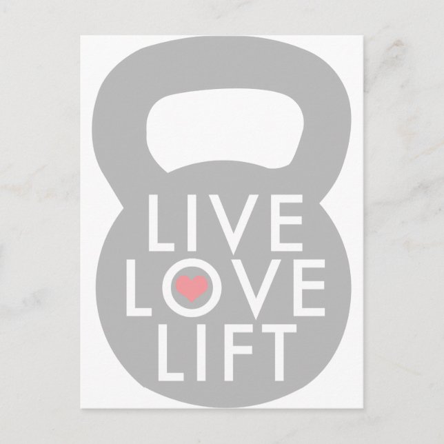 Cartão Postal Live Love Lift Kettlebell (Frente)