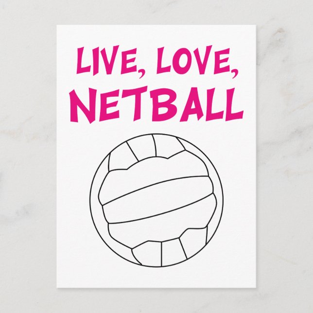 Cartão Postal Live Love Netball (Frente)