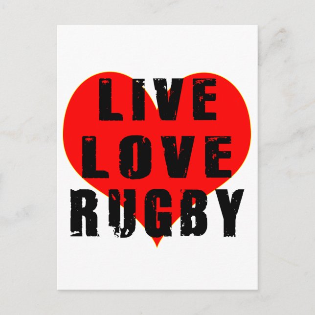 Cartão Postal Live Love Rugby (Frente)