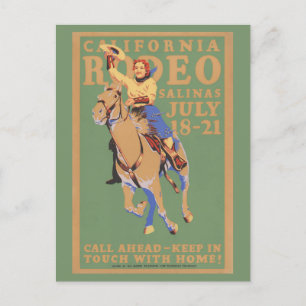 Cartão Postal Livermore Rodeo USA Poster vintage 1933