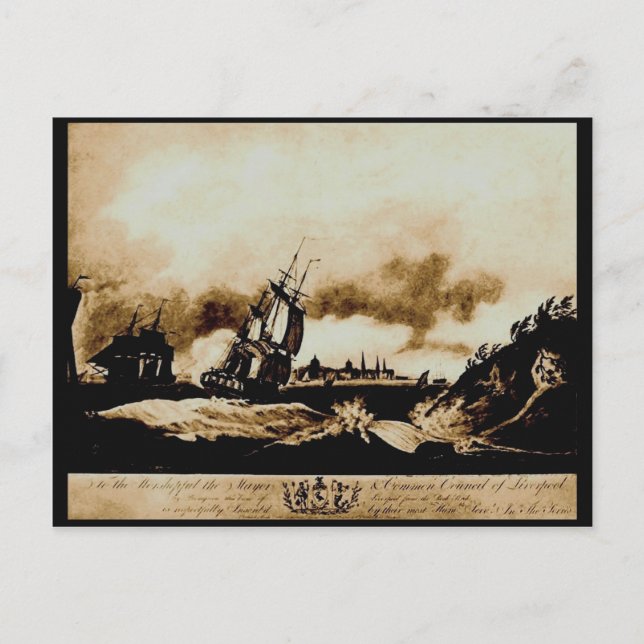 Cartão Postal Liverpool, de Perch Rock, 1797 (Frente)