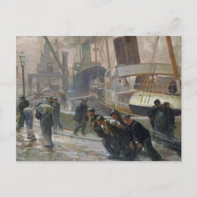 Cartão Postal Liverpool Dockers no Dawn, 1903 (Frente)