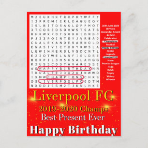 Cartão Postal Liverpool FC 2020 Campeões