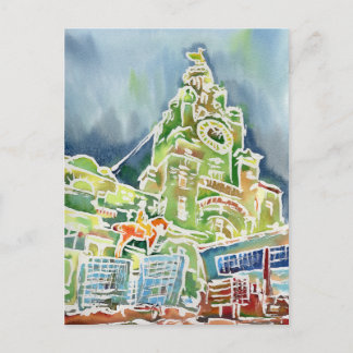 Cartão Postal Liverpool watercolor