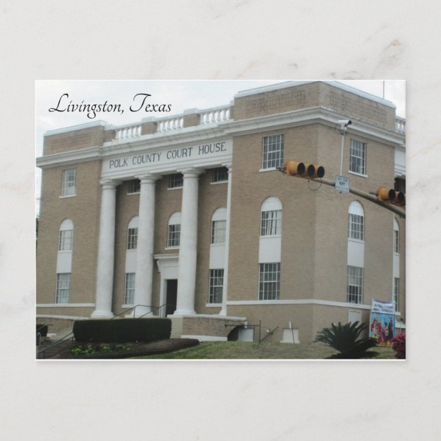 Cartão Postal Livingston, Texas ~ Polk County Court House (Frente)