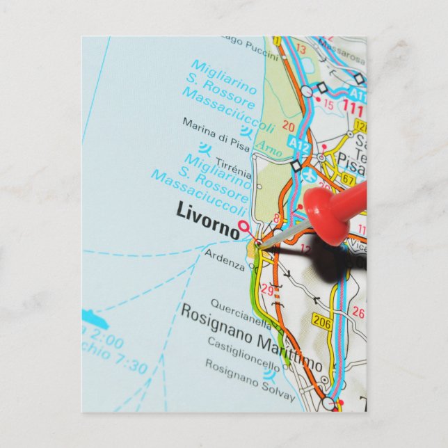 Cartão Postal Livorno, Itália (Frente)