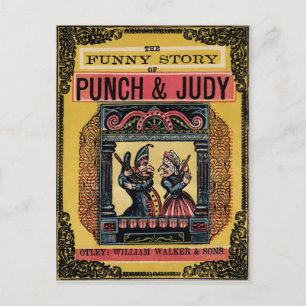 Cartão Postal Livro Antigo de Punch e Judy
