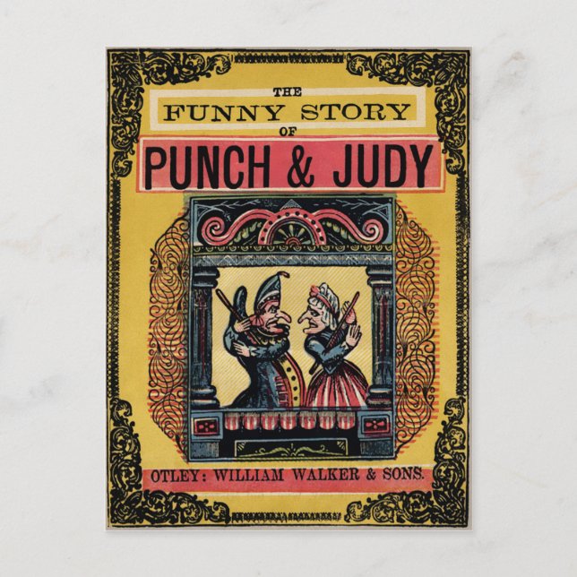 Cartão Postal Livro Antigo de Punch e Judy (Frente)