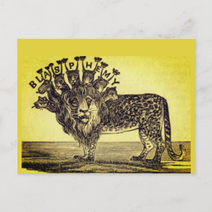 Cartão Postal Livro da Revelação da Besta Blasfêmia