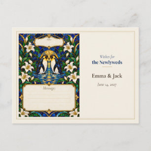Cartão Postal Livro de Desejos de Casamento de Pinguim