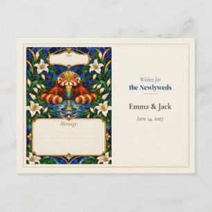 Cartão Postal Livro de Desejos de Casamento do Panda Vermelho