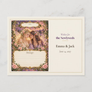 Cartão Postal Livro de Desejos de Convidados para Casamento de F