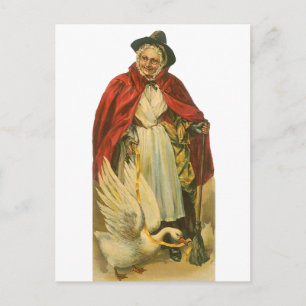 Cartão Postal Livro de Histórias da Mamãe Gansa Vitoriana Vintag