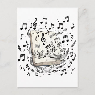 Cartão Postal Livro de Partituras de Música Clássica