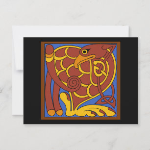 Cartão Postal Livro De Pássaro Medieval Do Nó Celta Kells