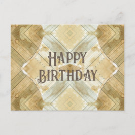 Cartão Postal Livro de registro manchado de café de aniversário