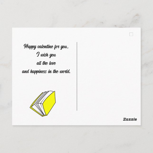 Cartão Postal livro, Feliz Dia dos Namorados personalizar nome (Verso)