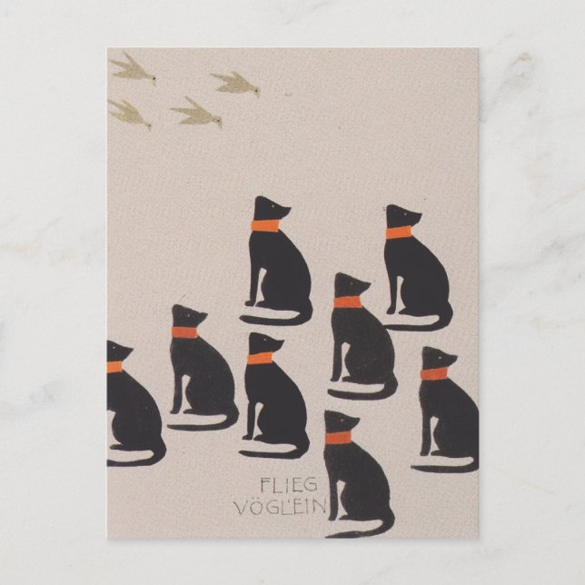 Cartão Postal Livro Koloman Moser-Picture para a sobrinha de Dit (Frente)