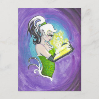 Cartão Postal Livro Lendo Pin Up Girl Fantasy Art Postcard