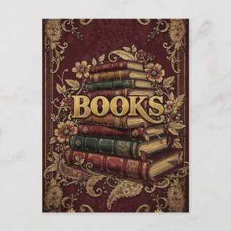 Cartão Postal Livros Amantes de Livros Escritores Leitores Bibli
