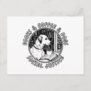 Cartão Postal Livros, Café E Cães E Justiça Social