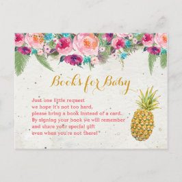 Cartão Postal Livros de abacaxi tropical para bebê
