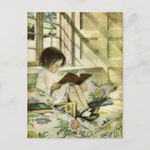 Cartão Postal Livros de inverno por Jessie Willcox Smith