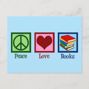 Cartão Postal Livros de Paz e Amor Loja Azul