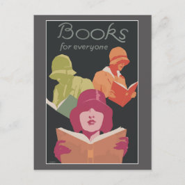 Cartão Postal Livros e Leitura com Mulheres Deco