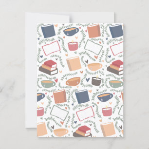 Cartão Postal Livros, Velas E Chá