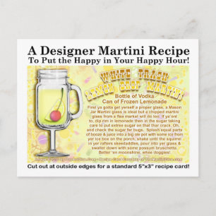 Cartão Postal Lixo Branco Lixo Lúpulo Piada Martini Receita Cart