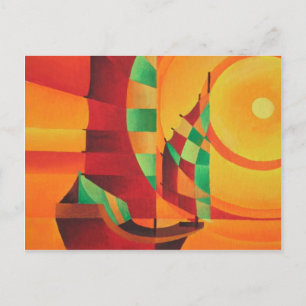Cartão Postal Lixo Cubista No Mar Vermelho