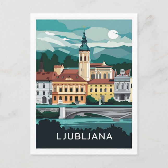 Cartão Postal Ljubljana, Eslovênia (Frente)