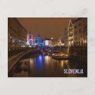 Cartão Postal Ljubljana Eslovênia em dezembro