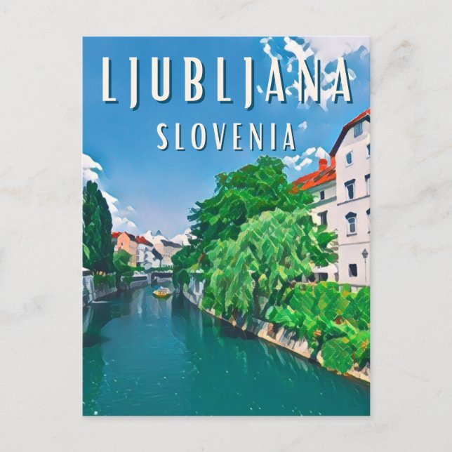 Cartão Postal Ljubljana, perle de la Slovénie (Frente)