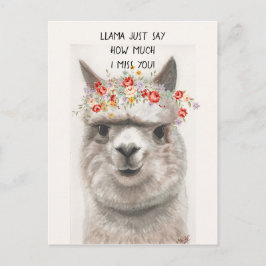 Cartão Postal Llama Apenas Diga O Quanto Eu Sinto Falta De Você.