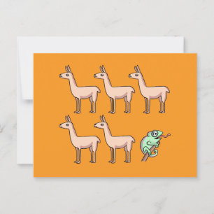 Cartão Postal Llama Chameleon Folheto