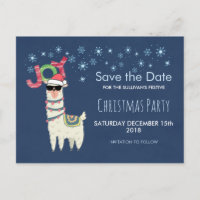 Llama em Santa Chapéu com Flocos de Neve Salve a D