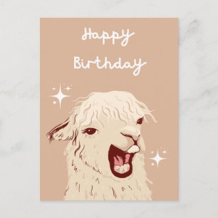 Cartão Postal Llama Feliz Aniversário