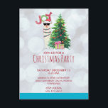 Cartão Postal Llama no Prata Bokeh e Icy Blue Christmas Party<br><div class="desc">Cartaz de convite de festas de Natal com uma ilustração engraçada. Uma lhama bonita vestindo óculos escuros e um chapéu de Papai Noel vermelho. Ficando atrás de uma árvore de Natal com presentes festivos. A palavra Joy escrita sobre sua cabeça em uma fonte colorida de feriado. Fundo prateado com uma...</div>