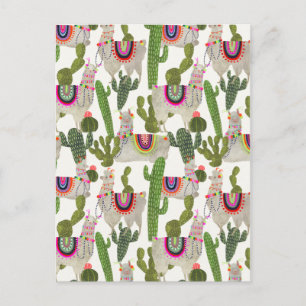 Cartão Postal Llamarama Collection Pattern